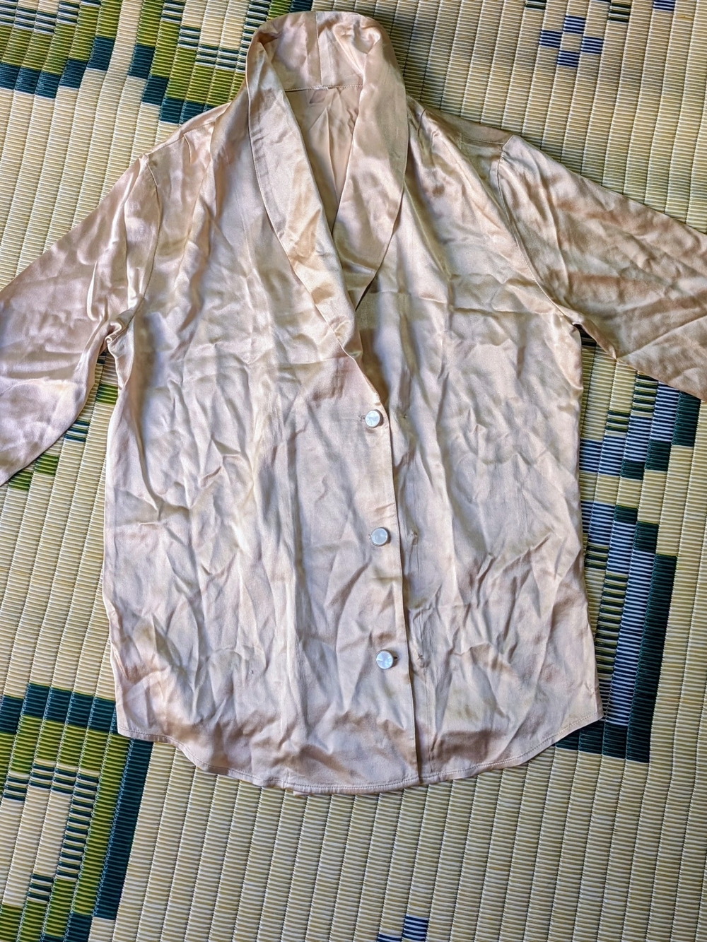 Bundle 3/$20 Lily Silk Gold Blouse Button Down